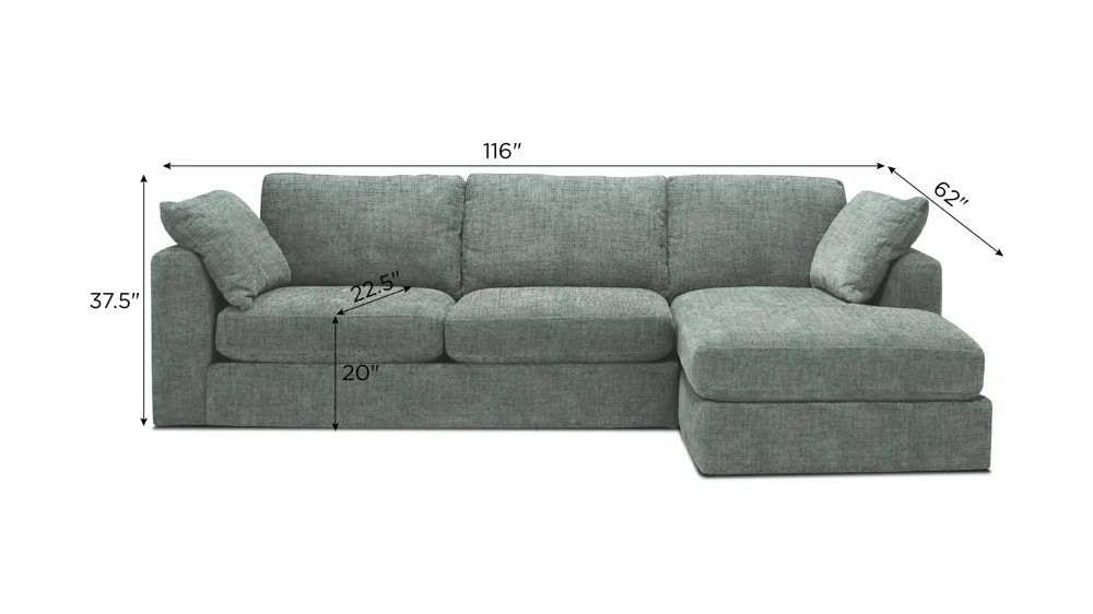 Nappily 2-pc. Sectional Dimensions