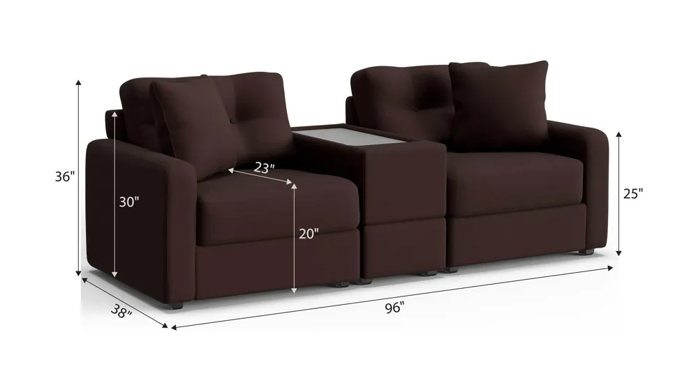 ModularOne 3-pc. Console Loveseat Dimensions