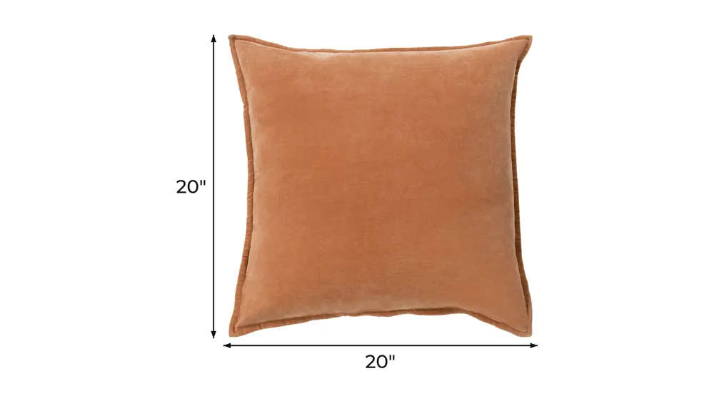 Cotton Velvet 20" Down Throw Pillow Dimensions