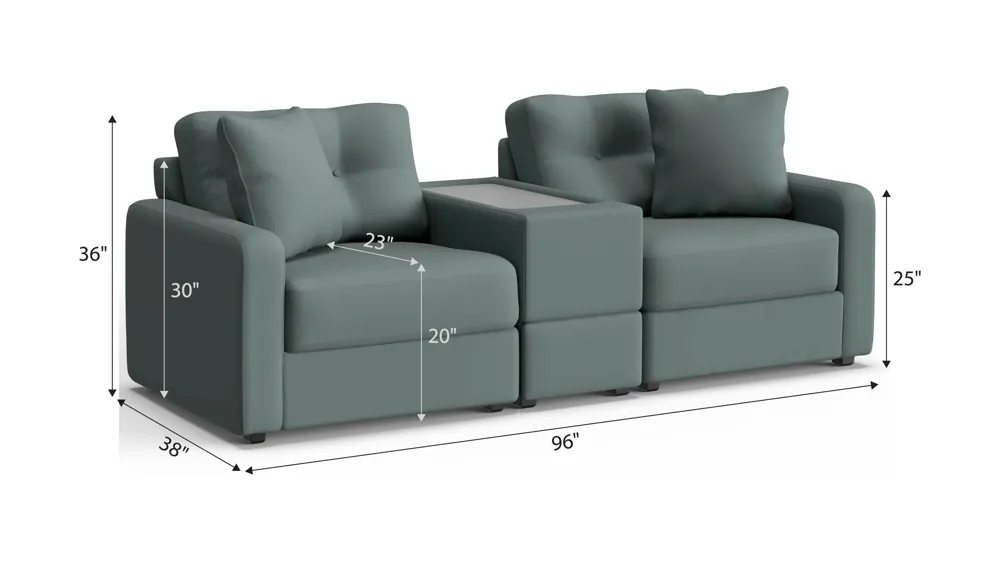 ModularOne 3-pc. Console Loveseat Dimensions