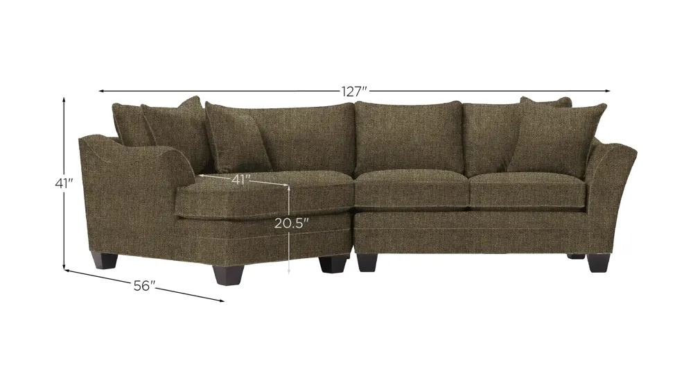 Foresthill 2-pc. Left Hand Cuddler Sectional Sofa Dimensions