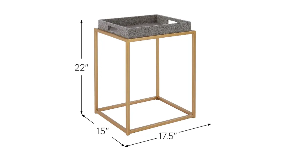 Feyre Removable Tray End Table Dimensions