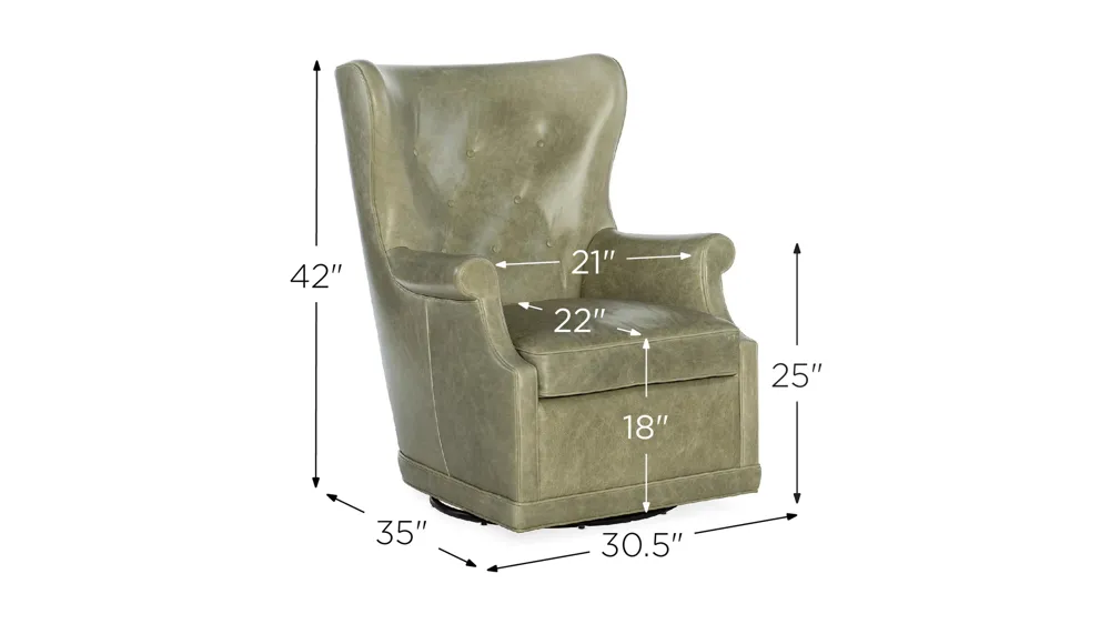 Mai Wing Swivel Club Chair Dimensions