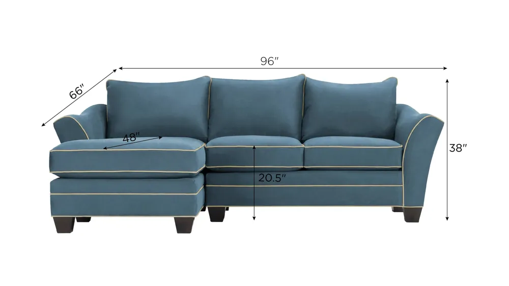 Foresthill 2-pc. Left Hand Chaise Sectional Sofa Dimensions