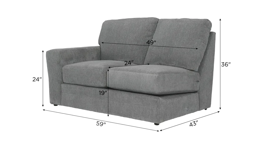 Kristoff Left Arm Facing Loveseat Dimensions