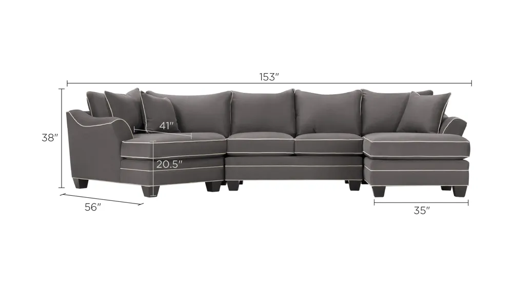 Foresthill 3-pc. Right Hand Facing Sectional Sofa Dimensions