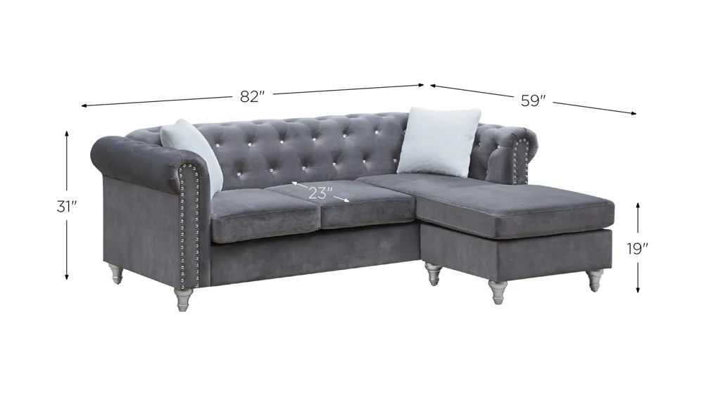 Raisa Reversible Sectional Dimensions