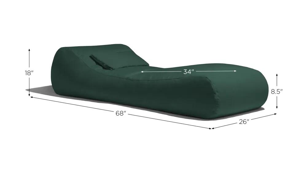 Lunsford Outdoor Bean Bag Sun Lounger with Cover Dimensions
