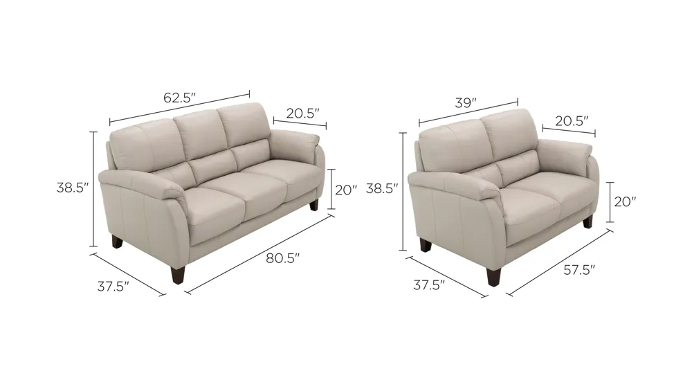 Harmony Living Room Set Dimensions