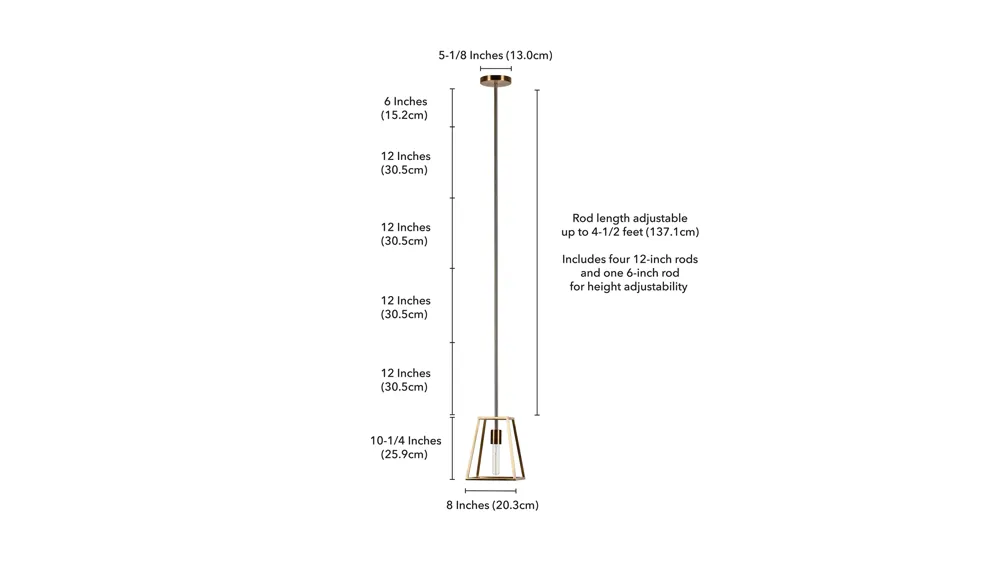 Lyon Open-Framed Pendant Dimensions