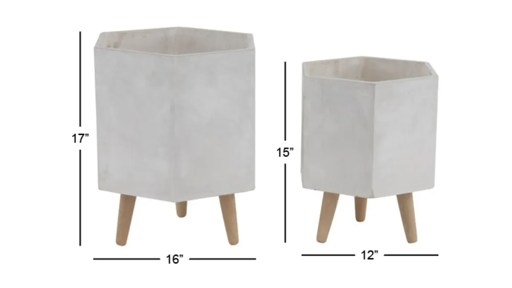 CosmoLiving Jazz Planter Set of 2 Dimensions