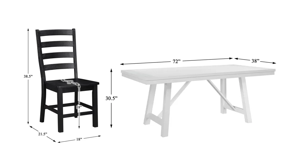 Bechette 5-pc. Dining Set Dimensions