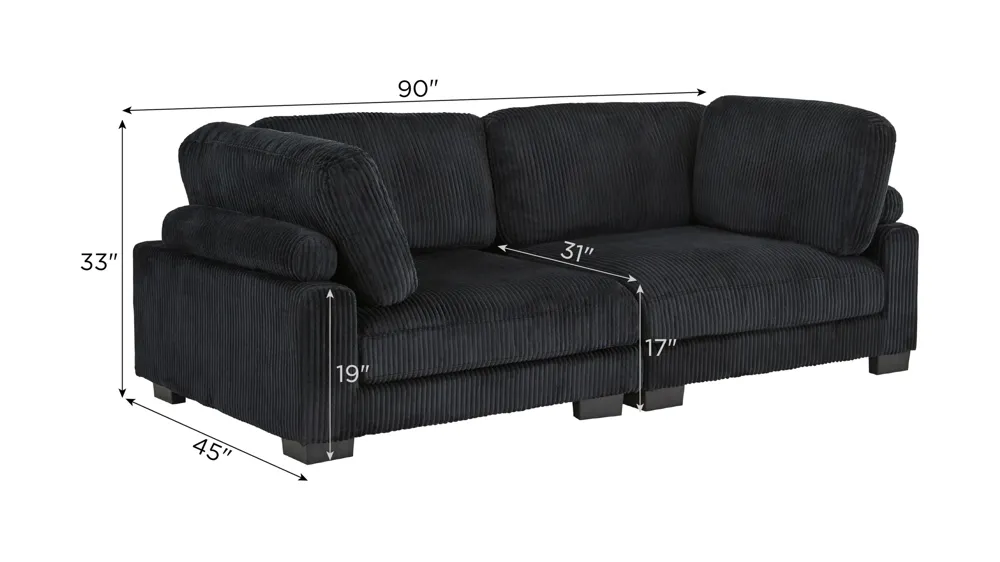 Maverick 2-pc. Loveseat Dimensions
