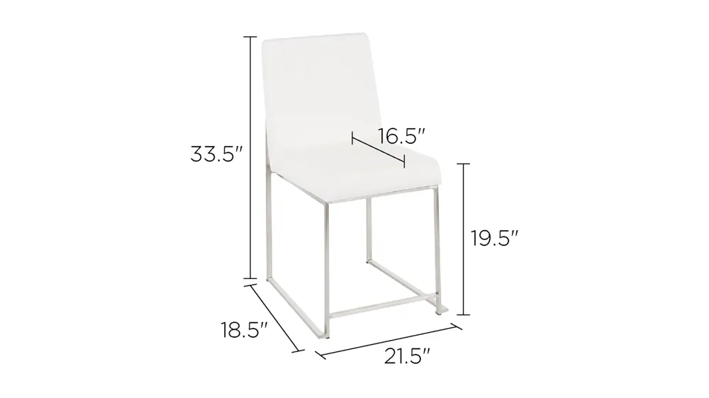 Fuji Dining Chairs: Set of 2 Dimensions