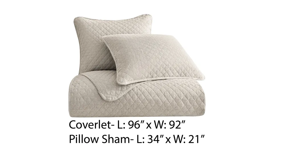 Anna Diamond Quilted 3-pc. Coverlet Set Dimensions