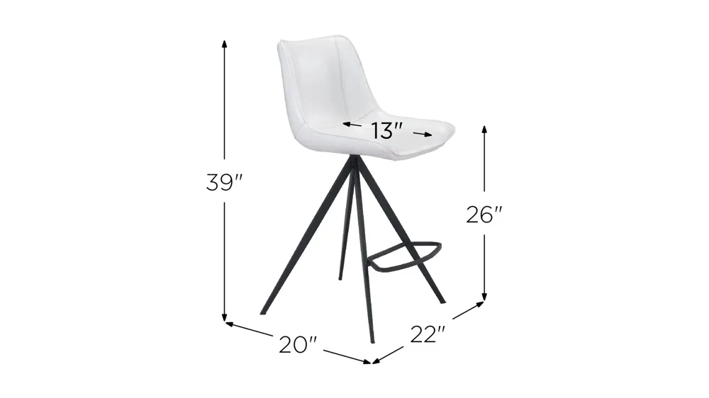Aki Counter-Height Stool: Set of 2 Dimensions