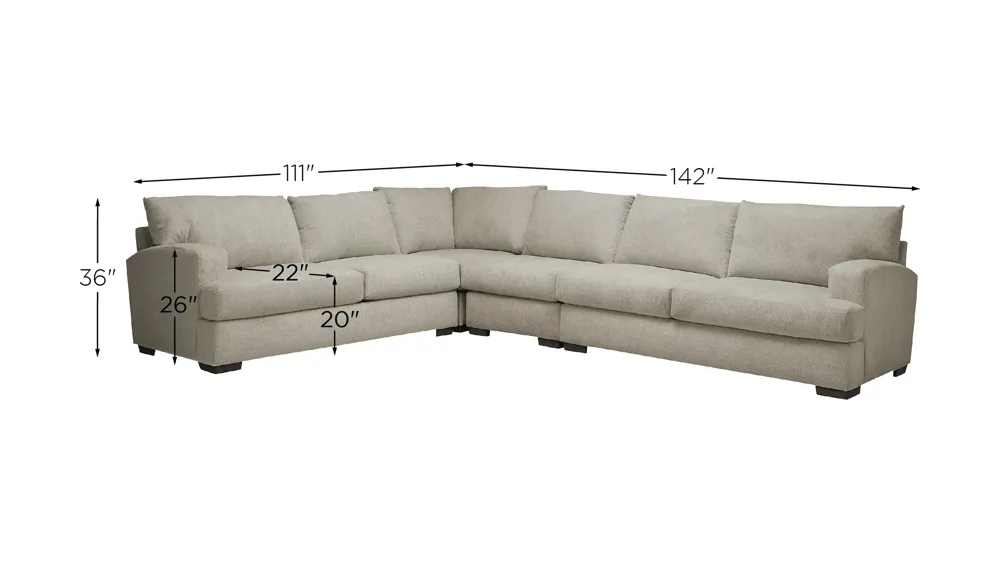 Haley 4-pc. Sectional Dimensions