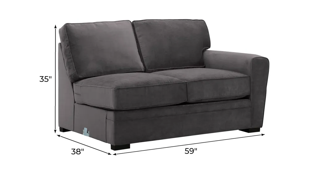 Artemis II Right Arm Facing Loveseat Dimensions