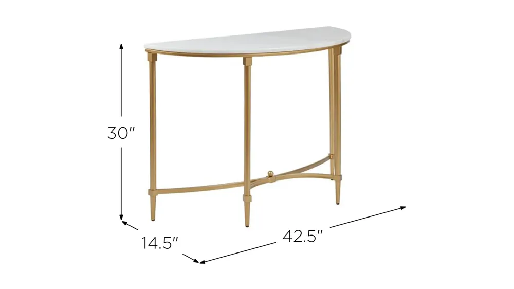 Clair Curved Console Table Dimensions