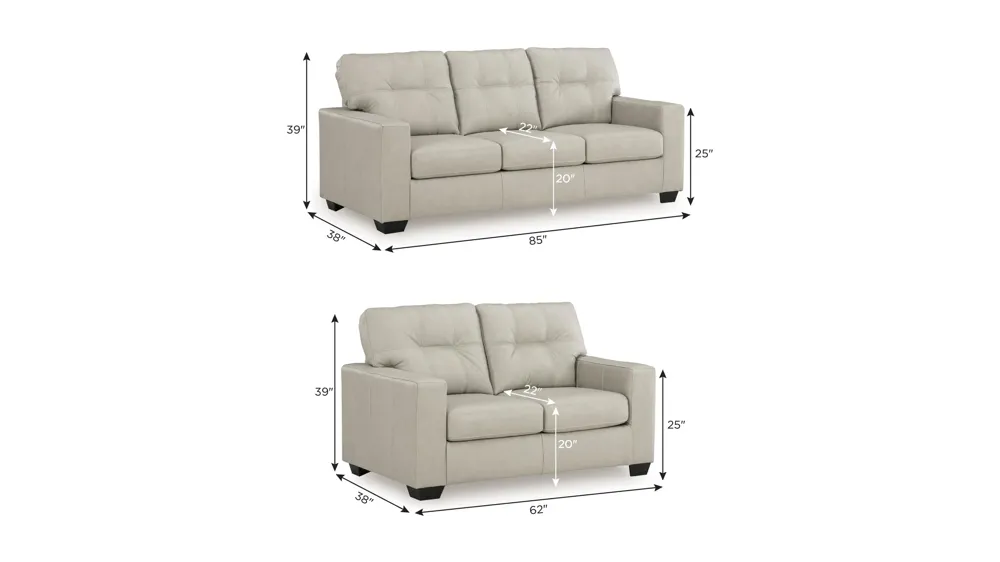 Arvell Living Room Set Dimensions