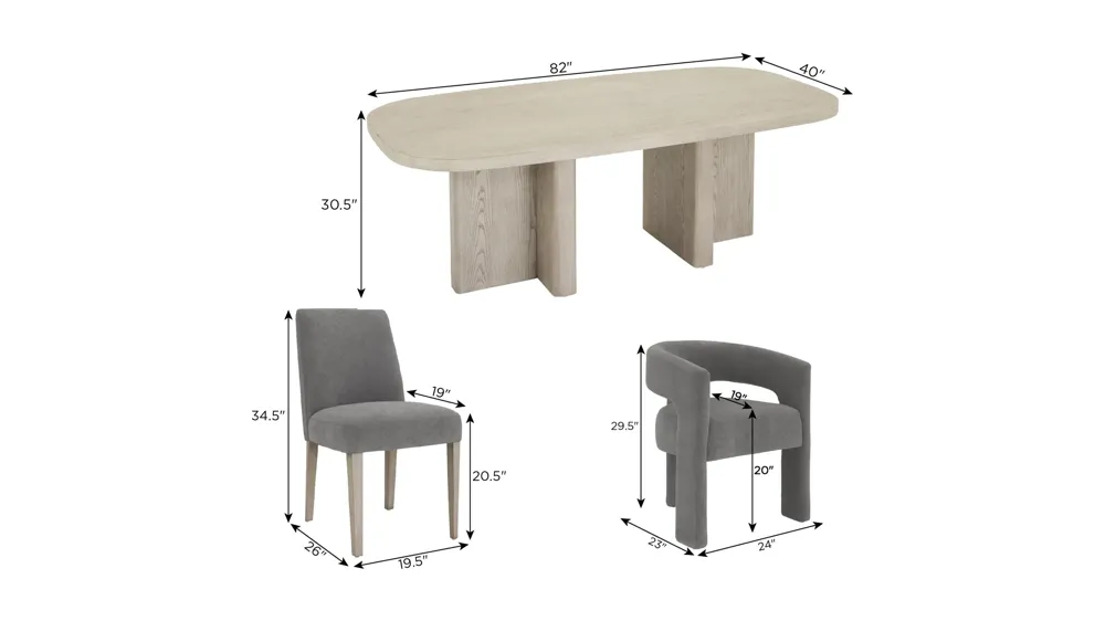 Charlotte 7-pc. Dining Set Dimensions