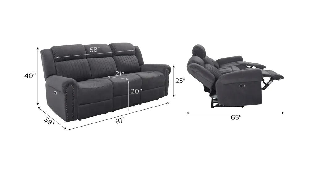 Harrison Power Sofa Dimensions