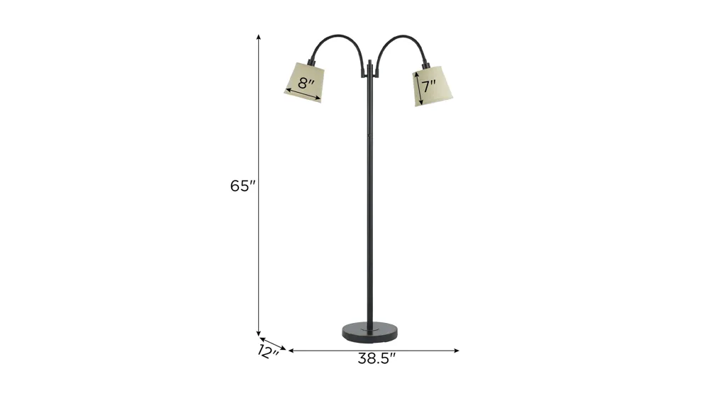 Gail Gooseneck Floor Lamp Dimensions