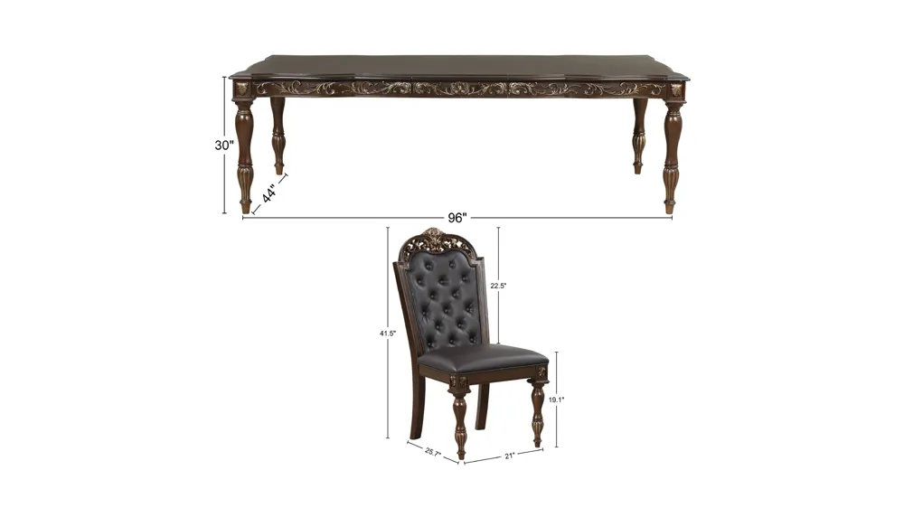 Maximus 9-pc. Dining Set Dimensions