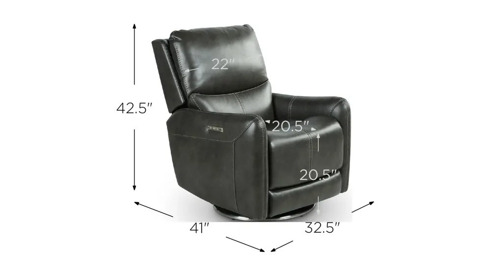 Athens Swivel Power Recliner Dimensions