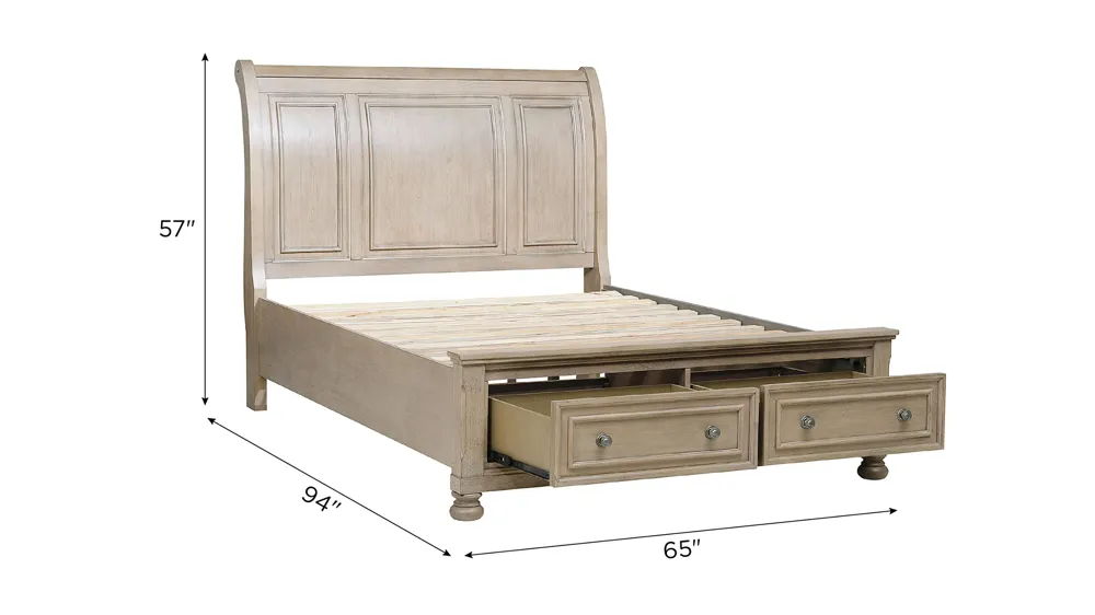 Donegan Sleigh Platform Storage Bed Dimensions
