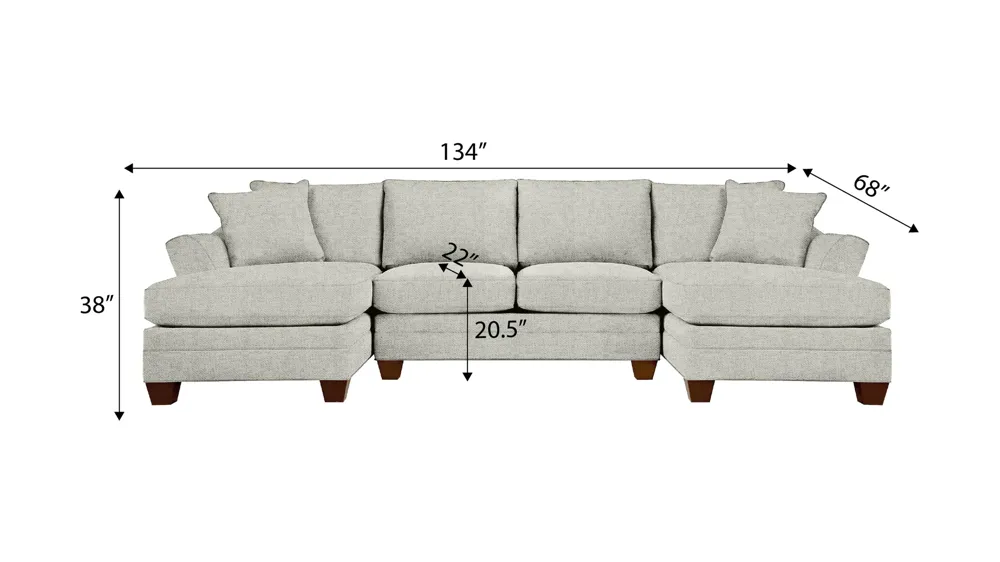 Foresthill 3-pc. Symmetrical Chaise Sectional Sofa Dimensions