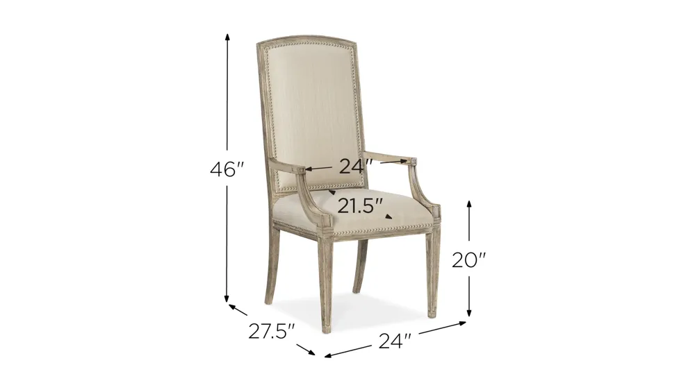Sanctuary Cambre Arm Chair - Set of 2 Dimensions