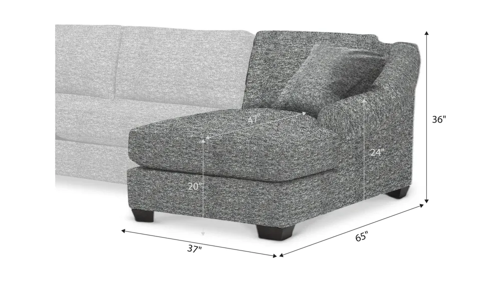 Thatcher Right Arm Facing Chaise Dimensions