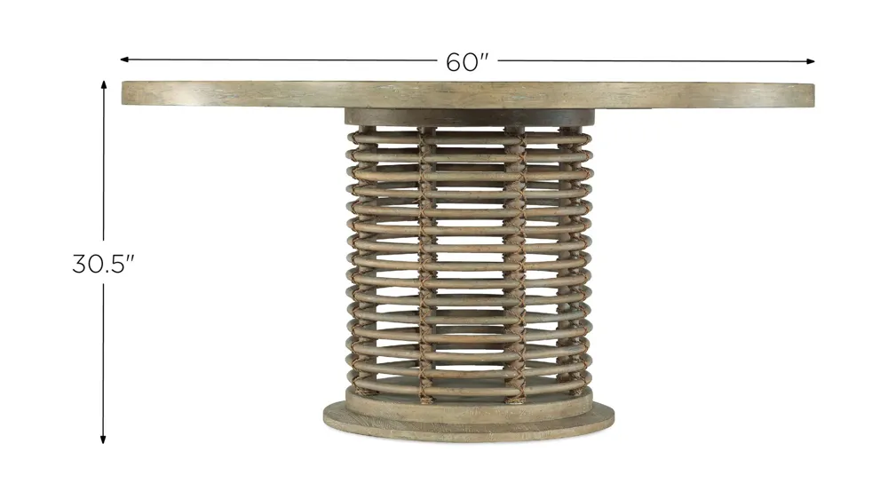 Surfrider 60in Round Rattan Dining Table Dimensions