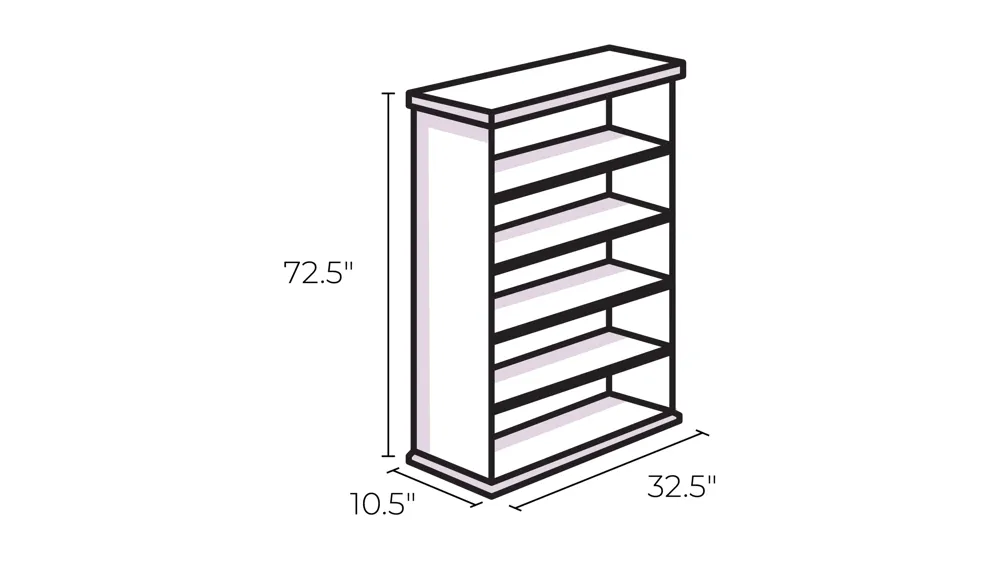 Joshua Creek 72" Bookcase Dimensions