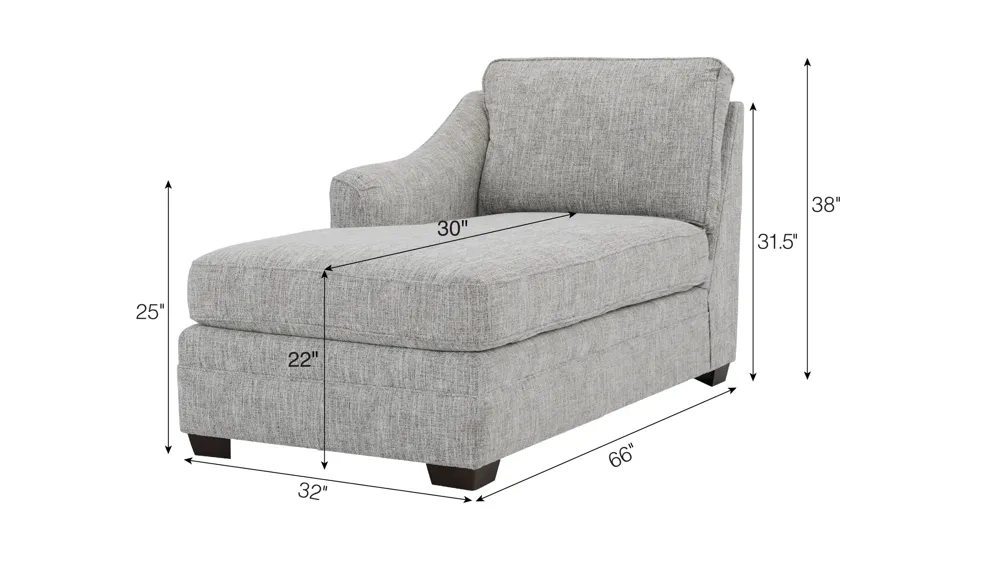 Fairhaven Left Arm Facing Chaise Dimensions