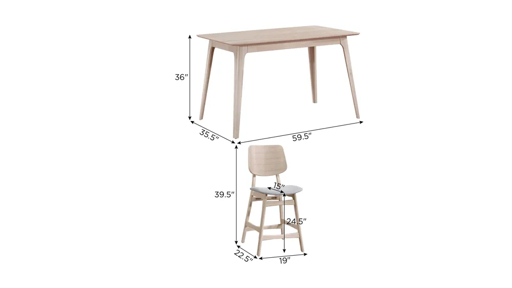 Oscar 5-pc. Counter-Height Dining Set Dimensions
