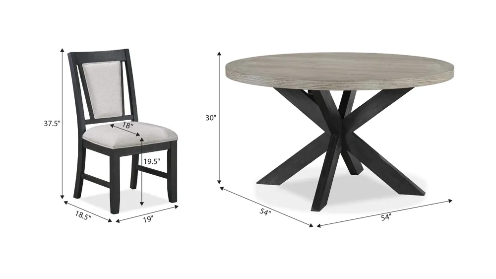 Stevens 5-pc. Dining Set Dimensions