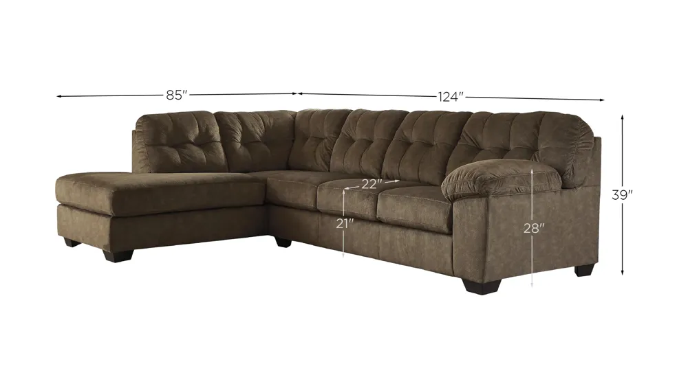 Accrington 2-Piece Sectional with Chaise Dimensions