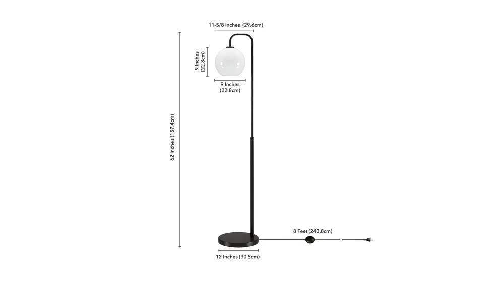 Hannes Arc Floor Lamp Dimensions