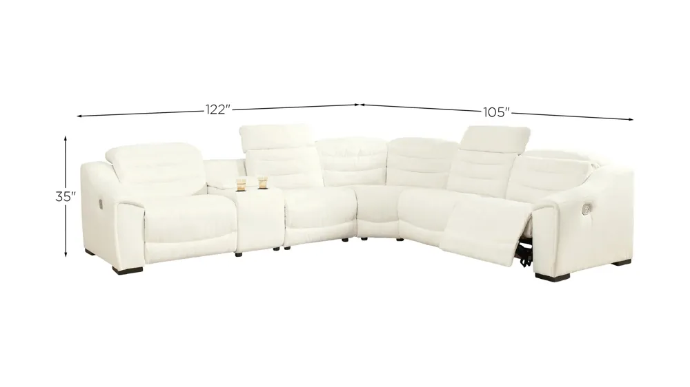 Next-Gen Gaucho 6-pc. Power Reclining Sectional Dimensions