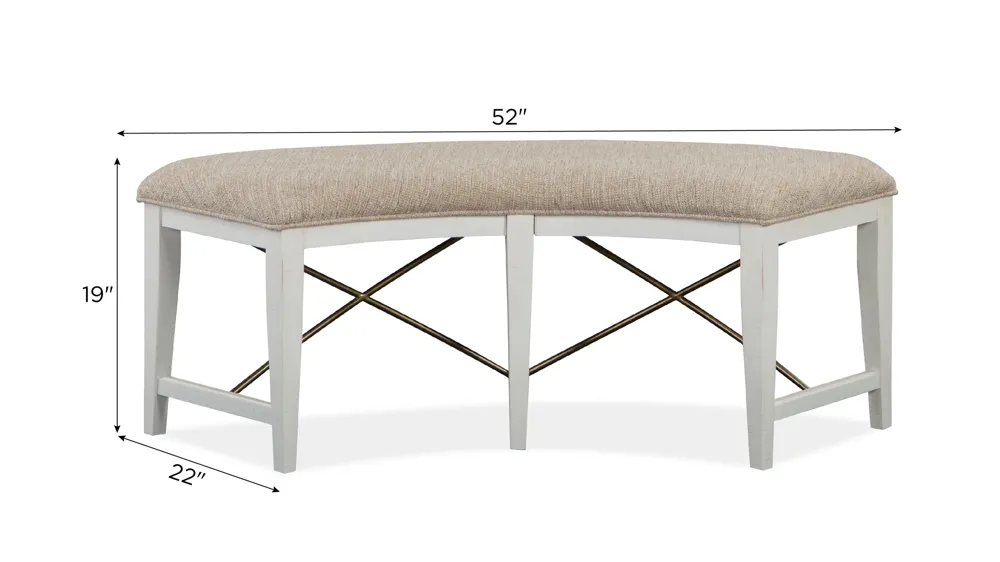 Heron Cove Curved Bench Dimensions