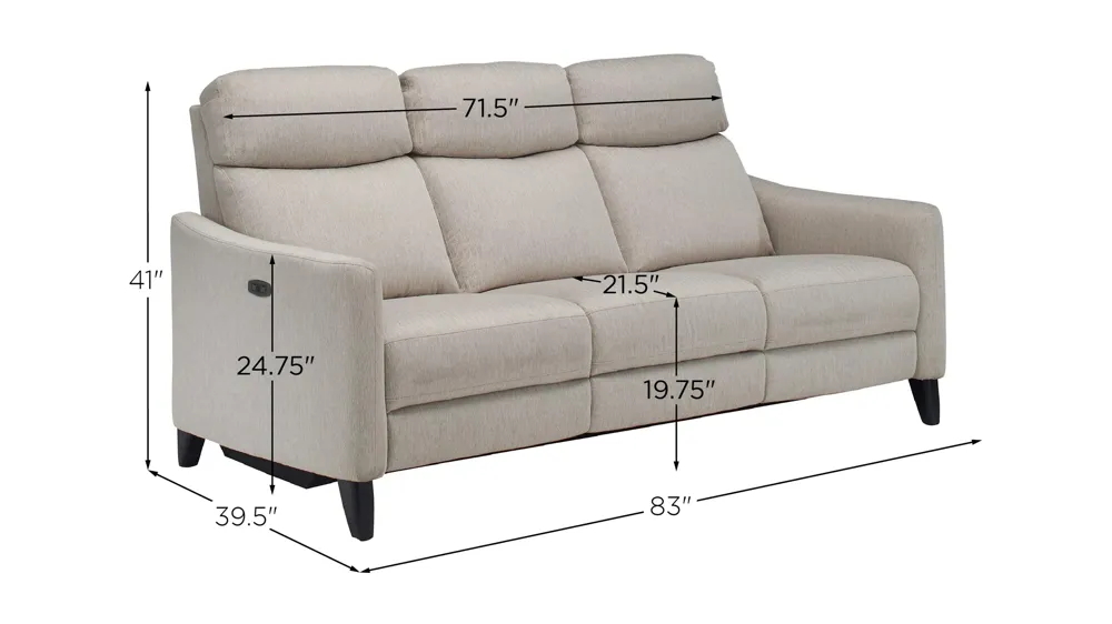 Adrienne Power Sofa Dimensions