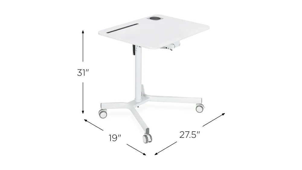 Riddick Adjustable Mobile Desk Dimensions