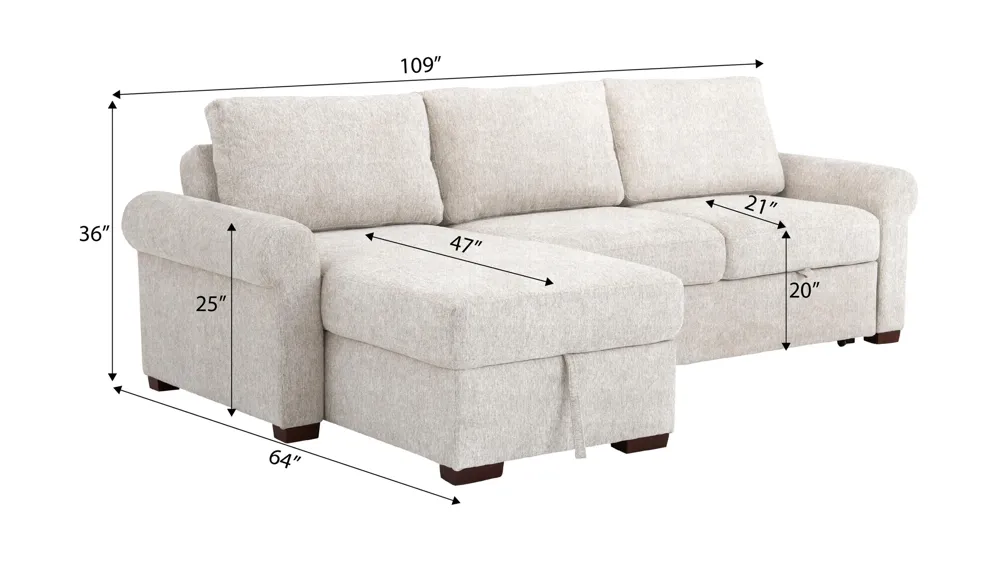 Juniper 3-pc. Sofa Chaise Dimensions