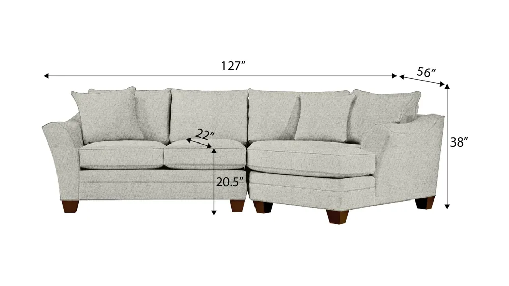 Foresthill 2-pc. Right Hand Cuddler Sectional Sofa Dimensions