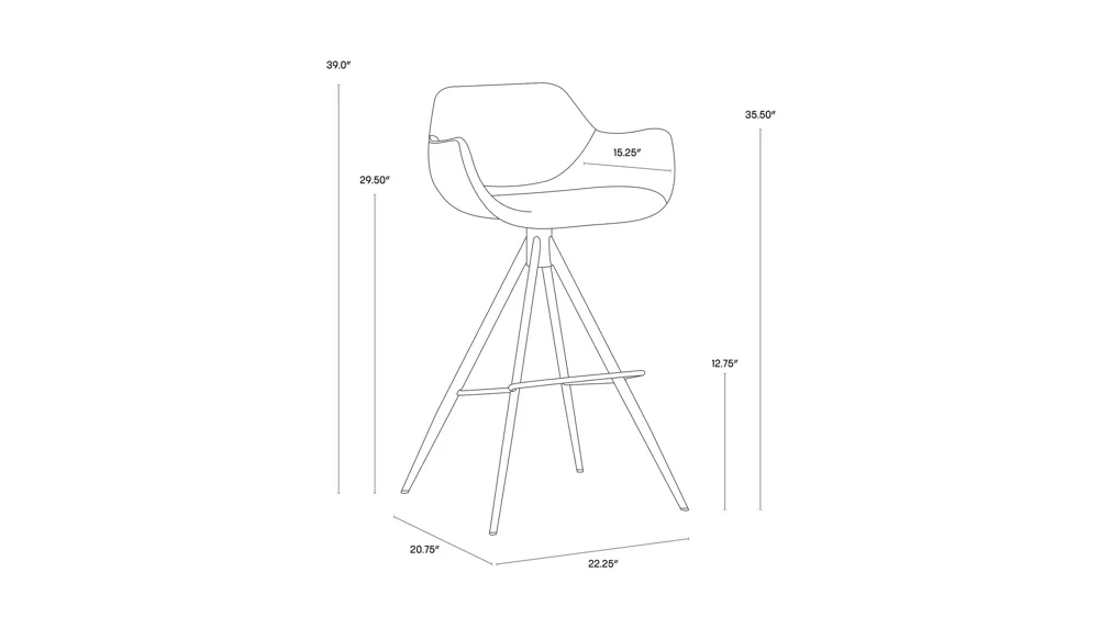 Owen Swivel Barstool Dimensions