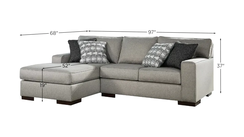 Marsing Nuvella 2-Piece Sectional with Chaise Dimensions