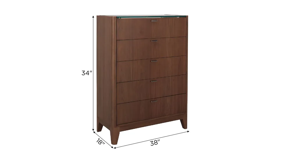 Kerrigan Chest w/Glass Top Dimensions