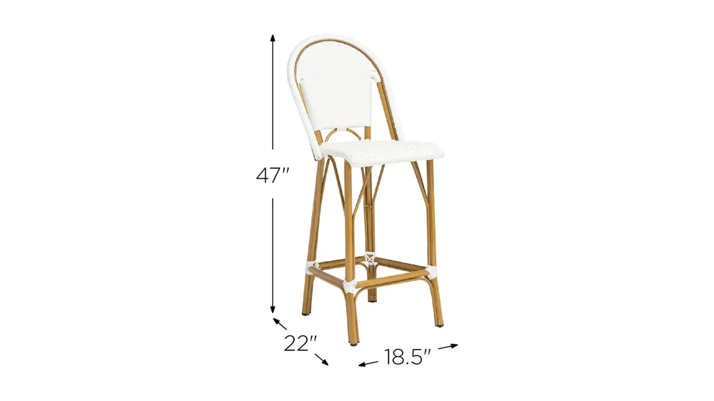 Blaze Outdoor French Bistro Bar Stool Dimensions